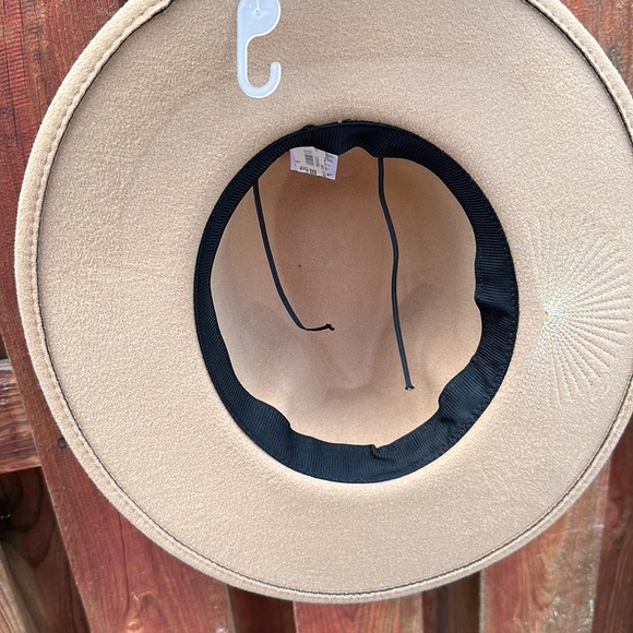 Wide Brim Felt Fedora Hat in Light Brown One Size main image 7